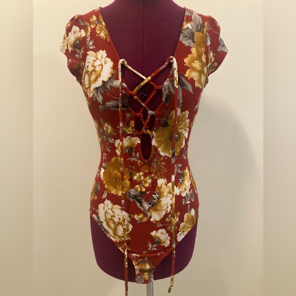 Forever 21 floral bodysuit